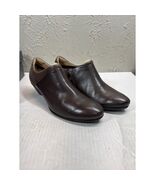 ECCO Sculptured 45 W Dark Brown Leather Zip Ankle Booties Women US 8-8.5... - $49.08 CAD