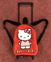 2012 Hello Kitty Fiesta Sanrio Red Soft Plush Exterior 12”H Trolley Backpack - $29.70