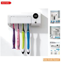 Smart 4-Slot Toothbrush Holder with UV Sanitizer - Elegant Bathroom Orga... - $43.51