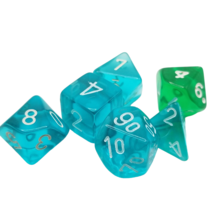 Dice Lot Role Playing D&amp;D Dice Clear Blue Green D10 D8 D6 D4 Dungeons &amp; Dragons - £9.54 GBP