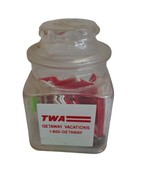 TWA Getaway Vacations Paper Clip Jar with Coordinating Paper Clips Vintage - £19.10 GBP