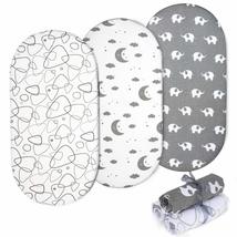 Momcozy Cot Bed Sheets, Moses Basket Sheets Fitted Universal 3 Pack 74x28cm/67x3 - £45.03 GBP