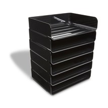Side Load Stackable Plastic Letter Tray Black(Tr55329) - £39.73 GBP