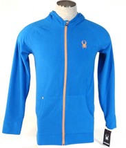 Spyder Fleece Blue Zip Front Hooded Jacket Hoodie Youth Boy's Extra Large XL NWT - $48.25