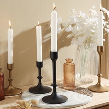 Better Homes &amp; Garden 7.8&quot; Black Cast Iron Taper Candle Holder, Large - £20.64 GBP