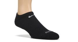 NEW 2 PAIR EVERYDAY PLUS NIKE NO SHOW SOCKS BLACK DRI-FIT YOUTH 5Y - 7Y - $21.74