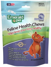 Emerald Pet Feline Health Chews for Hairball Support Efficiently Promote... - $9.85+