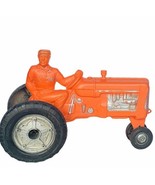 Empire Tractor orange vtg usa toy farm vehicle 14&quot; farmer 1960s antique ... - £74.31 GBP