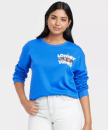 Warner Bros Looney Tunes Women&#39;s Sweatshirt That&#39;s All Folks! Sz M Blue NWT - $16.70 CAD