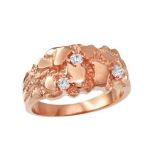 10K Rose Gold Elegant CZ Nugget Ring - £394.25 GBP