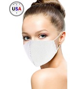 New White Cotton Stripe 3d Reusable Face Mask - £7.62 GBP