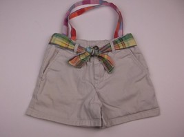 HANDMADE UPCYCLED KHAKI SHORTS KIDS PURSE 14 X 10 IN TOTE POCKETS BOW BU... - $4.99