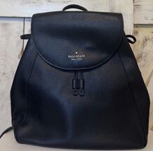 Kate Spade NY Leila Pebbled Leather large Flap Backpack Black Bag  NWOT - $142.56