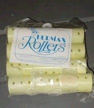 Burmax 1 dozen Yellow plastic salon style rollers NEW #800X Vintage - $79.67 MXN