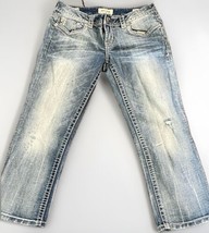 MEK USA BNM Women’s W-28 Jhansi Distressed Denim Jeans Pants Capri - $13.09