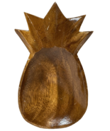 Vintage Mid Century Modern Wooden Pineapple Bowl Trinket Dish Wood 6” - $18.54