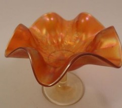 Antique Fenton Carnival Glass  Marigold Holly Compote 5&quot; Mint - $27.99