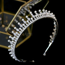 Tiara Cubic Zirconia Female Lengthening  Crown Bridal Jewelry Parade Hea... - £97.20 GBP