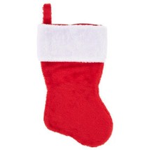 Holiday Time Red/White Christmas Plush Stocking - £8.57 GBP