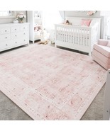 Pink Rug 5X7 For Nursery,Machine Washable Pink Rug For Bedroom Girls - $1,702.77 MXN