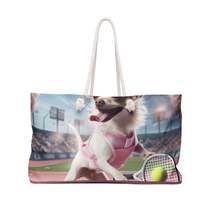 Chihuahua Tennis Ace: Dog Pink Outfit, Court Atheletic Sport Game - Weekender Ba - $42.98