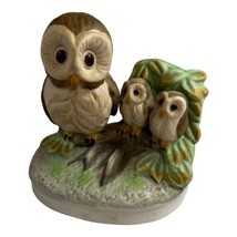 Vintage Homco Owl Family Figurine Mom Dad Family Wide Eyed  Brown 1970s ... - £22.41 GBP