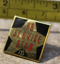 McDonalds 1986 '86 Service Star Canada Employee Collectible Pinback Pin Button - $10.90