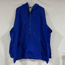 Nike 1/4 Zip Pullover Vintage Windbreaker Mens Size XXL Blue Black Center Swoosh - £59.65 GBP