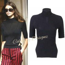 Women&#39;s Celeb Style Kaia Chic Knit Fitted Black Cut-out Black Tank Top 8 10 AUS - $20.23