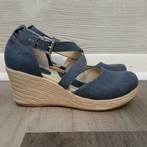 Boc Born Concept Shoes Womens 6M Bree Espadrille Blue Fabric Wedge Denim... - £16.23 GBP