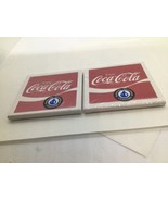 SET OF 2 SQUARE RED AND WHITE COCA COLA COASTERS - $16.82