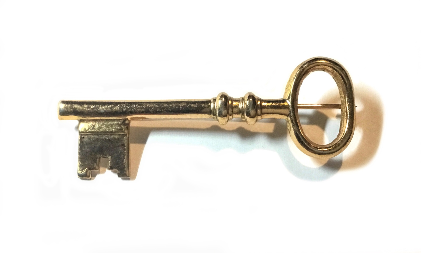 Retro 1940s Coro Pegasus Gold Plated Key Brooch - £12.63 GBP