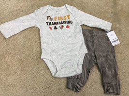 Baby Carter&#39;s 2-Piece First Thanksgiving Bodysuit &amp; Pants Set Sz 3 months NEW - £17.40 GBP