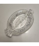 Anchor Hocking Stars &amp; Bars Divided Glass Relish Appetizer Dish Plate MC... - £5.38 GBP