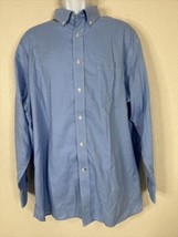 Daniel Cremieux Non- Iron Men Size XL Blue/Wht Check Button Up Shirt Long Sleeve - £5.75 GBP