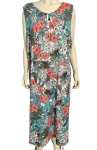 Talbots Plus Petite Women&#39;s Floral Sleeveless Knit Dress 3XP - $33.24