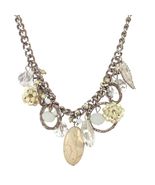 Vintage Charm Gem Stone Feather Boho Statement Necklace Womens Costume J... - $29.72