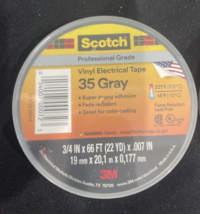 Scotch 3M Pro Grade Vinyl Electrical Tape #35 Gray 3/4in x 66 ft NEW - £10.99 GBP
