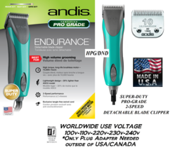 Andis Endurance Brushless 2-SPEED Clipper Kit&amp; Ultra Edge 10 BLADE-US Uk Eu Sas B - £194.83 GBP