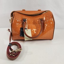 Arcadia Orange Patent Leather Purse Handbag Italy NWT Crossbody - £135.19 GBP