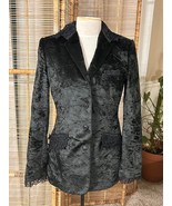 Ralph Lauren Sport Crushed Velvet Blazer women&#39;s lace trim whimsy goth b... - $88.29 CAD