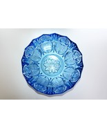 Awesome Vintage Light Blue Crystal Glass Salad Fruit Heavy Bowl Bohemia? 8&quot; - £36.47 GBP