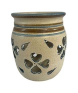 Village of Stone Mountain Reticulated Candle Holder Hand Crafted Pottery... - $18.22