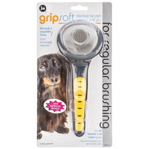 JW Pet GripSoft Soft Slicker Brush Small Soft Pin for Regular Brushing 1 count J - £14.37 GBP