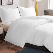 100% Brushed Microfiber Twin Duvet Cover Set, 2 Pieces Super Soft White Bedding  - £34.23 GBP