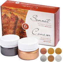 Sonnet Excellent Quality Metallic Gouache Colours (6x20ml) | Water Based... - £26.26 GBP