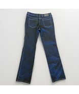 Escada Jeans Womens 10 Italy 40 Black Gold Stitch Straight Leg Mid Rise ... - $43.18