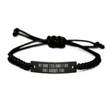 Love Shih Tzu Dog Black Rope Bracelet, My Shih Tzu and I, for Pet Lovers, Presen - £17.47 GBP