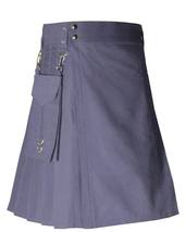 Gray Detachable Pockets Utility Kilt - $654.29 MXN