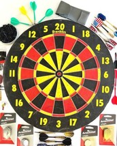 Dart Board Franklin Vintage With 90 Pcs Lot Darts Feathers Tips Accessories SS - £55.29 GBP
